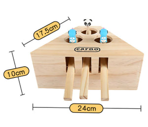 Interactive Wooden Cat Toy with Whack-a-Mole Design