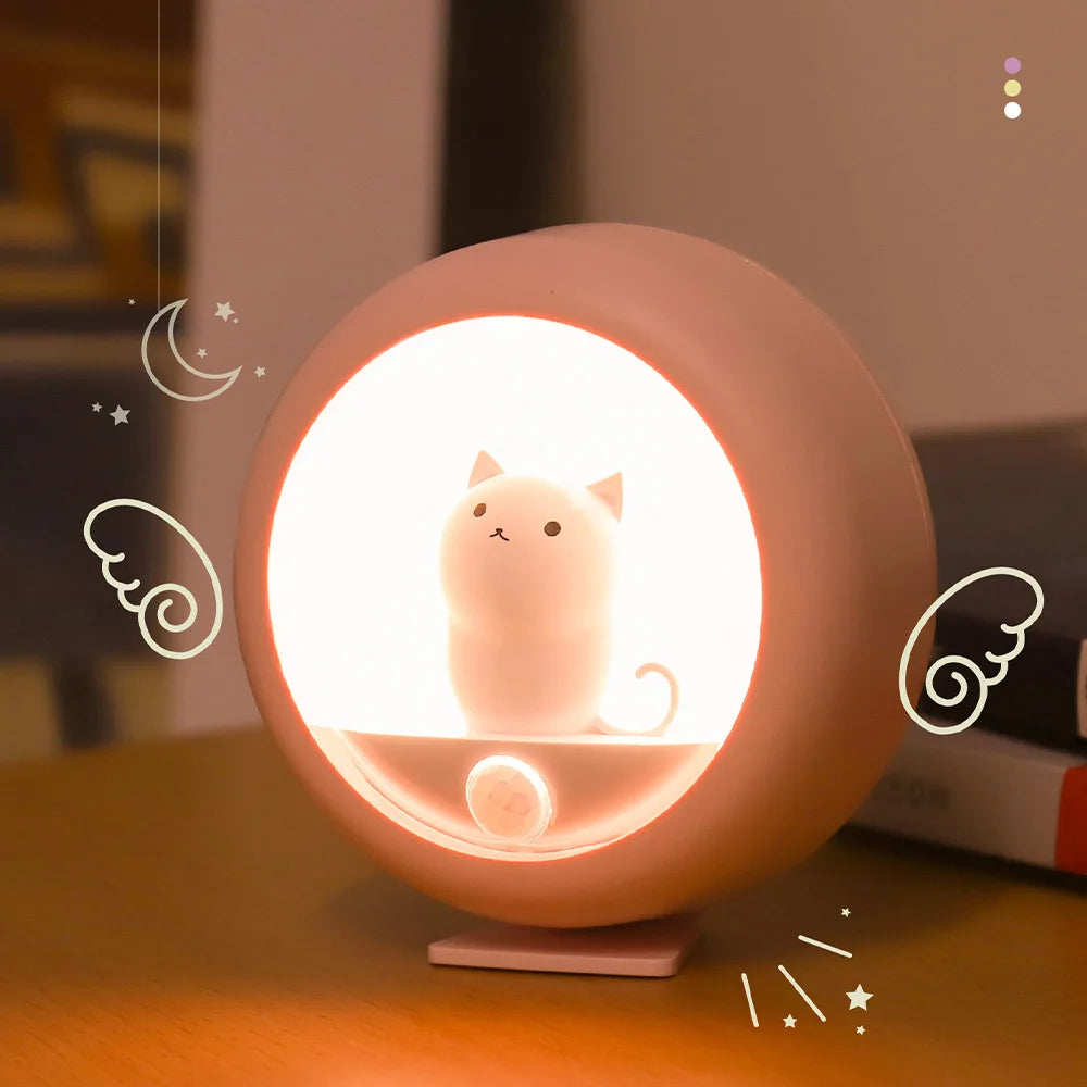 Novelties LED Sensor Night Light Cute Cat Bedroom