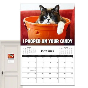 Cat Calendar 2025 Angry Kitten Calendar For Home Fun Month 2025 Planner Calendar Creative Cute Kitten 2025 Wall Art Calendar