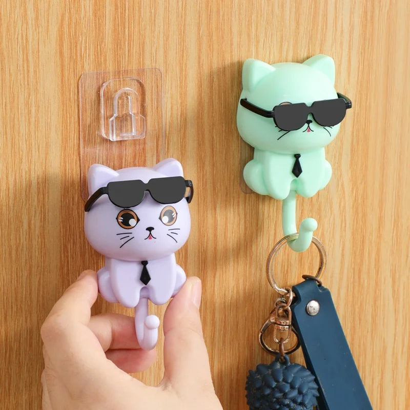 Cute Cartoon Wall Hook Creative Hooks Home Clothes Hook Cute Pet Style Hook Eye Rotation Cat Hook Clothing Key Hanger