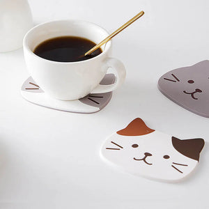 Cute Cat Coaster Silicone Cup Mat Drink Coaster