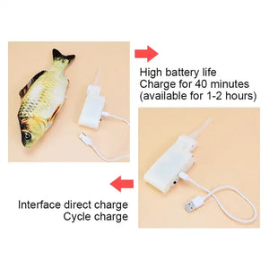 USB  Flopping Fish Moving Catnip Floppy Automatic  Chew Pet Interactive Fish Cat Toy For Cats