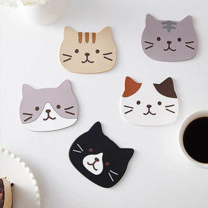 Cute Cat Coaster Silicone Cup Mat Drink Coaster