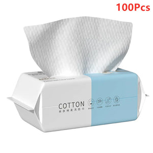 Extra Thick Disposable Facial Towels - Gentle and Absorbent Cotton Makeup Remover Wipes