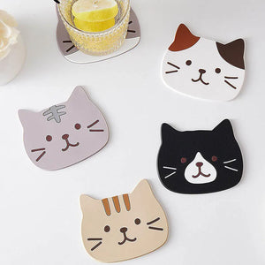 Cute Cat Coaster Silicone Cup Mat Drink Coaster