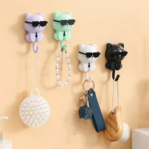 Cute Cartoon Wall Hook Creative Hooks Home Clothes Hook Cute Pet Style Hook Eye Rotation Cat Hook Clothing Key Hanger