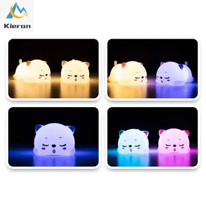 Lovely Cat USB Rechargeable Silicone LED Night Light Bedroom