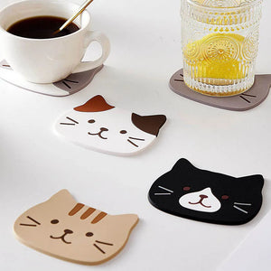 Cute Cat Coaster Silicone Cup Mat Drink Coaster