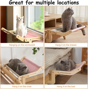 Pet Cat Window Hammock Bed Wooden Assembly