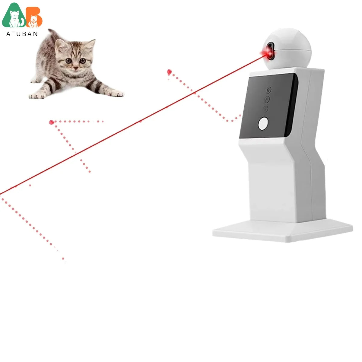 ATUBAN Cat Laser Toy Automatic,Random Moving Interactive Laser Cat Toy for Indoor Cats,Kittens,Dogs,Cat Red Dot Exercising Toy