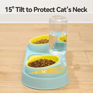 ROJECO 3 In 1 Pet Bowls with Water Dispenser