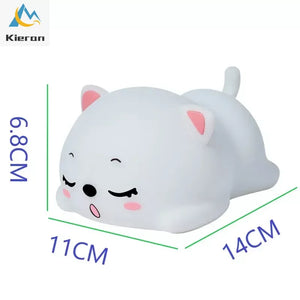 Lovely Cat USB Rechargeable Silicone LED Night Light Bedroom