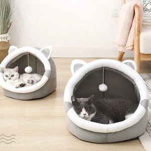 Cat Bed House Kennel Nest Round Pets Sleeping Cave Kitten Beds Pet Basket Cozy Kitten Lounger Cushion Cat House Tent Dog House