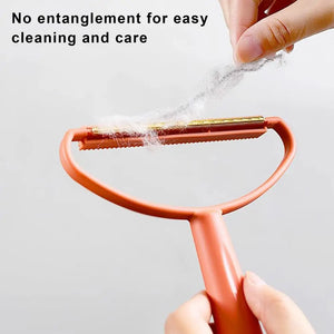 Cat Dog Hair Remover Scraper With Long Handle Anti-Slip Curved Grip Reusable Widened Coverage Area Pet Hair Ball Lint Remover