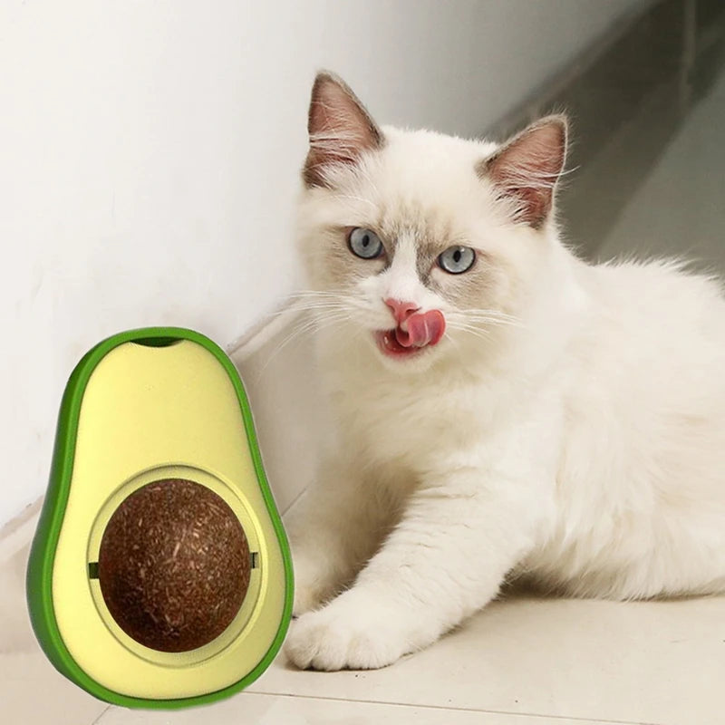 Pet Items Toys for Cats Catnip Wall Ball Cat Games Rotating Pussy Licking Treats Toy Teeth Whitening Avocado Gatera Grass Ball